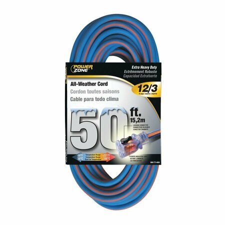 POWERZONE Cord Ext 12/3X50Ft Blu/Org Stp ORC530830